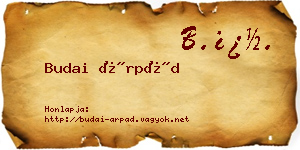 Budai Árpád névjegykártya