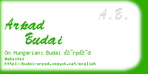 arpad budai business card